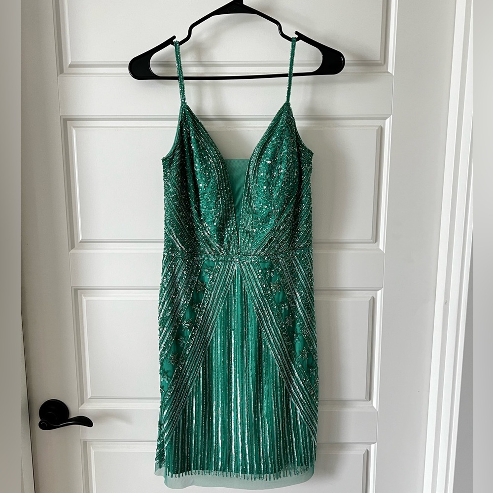Green cocktail dress